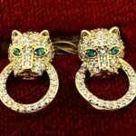 Panther Pavé Crystal Doorknocker Earrings