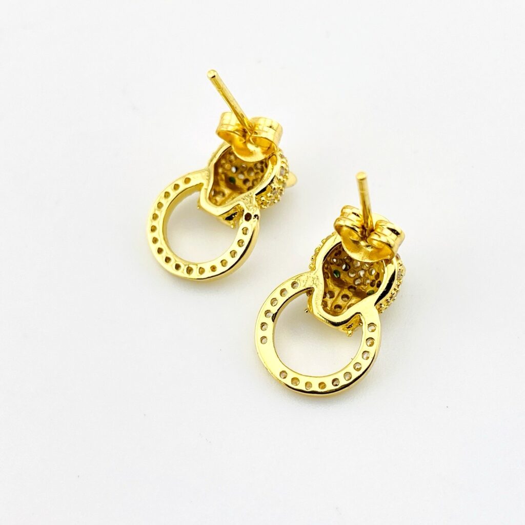 Panther Pavé Crystal Doorknocker Earrings