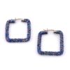 Pave Crystal Square Hoop Earrings in Sterling Silver