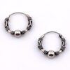 Petite Sterling Silver Tribal Hoop Earrings Thailand Fine Workmanship c 1990s