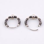 Petite Sterling Silver Tribal Hoop Earrings Thailand Fine Workmanship c 1990s