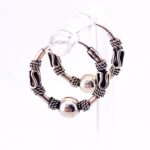 Petite Sterling Silver Tribal Hoop Earrings Thailand Fine Workmanship c 1990s
