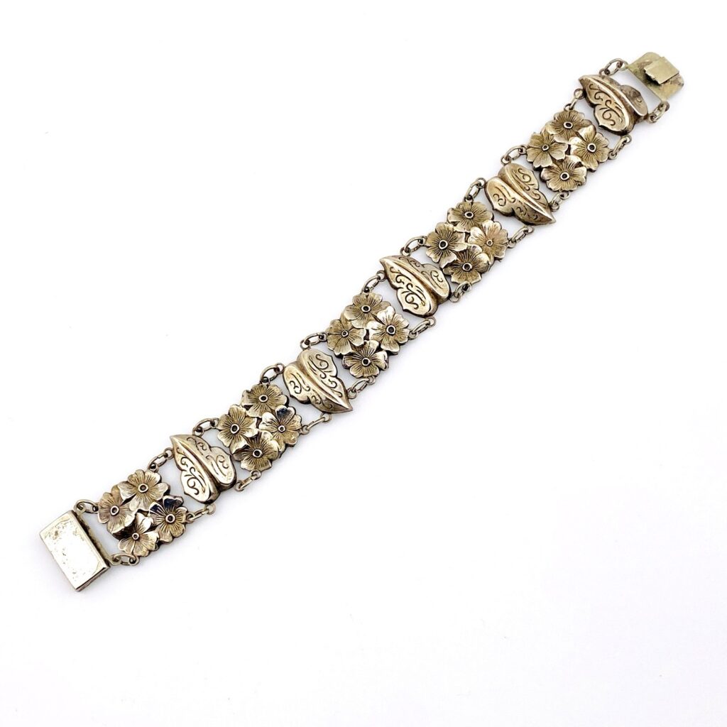 Silver Panels Bracelet Retro Vintage