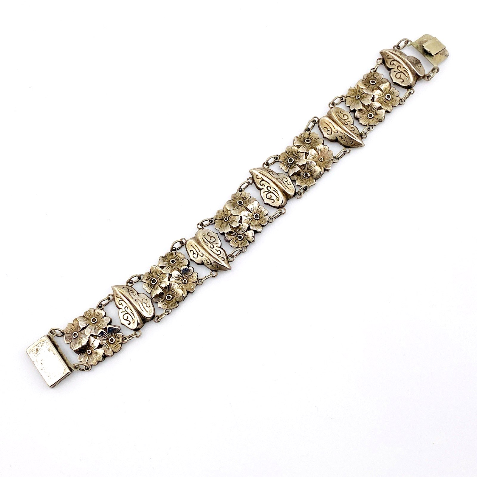 Silver Panels Bracelet Retro Vintage