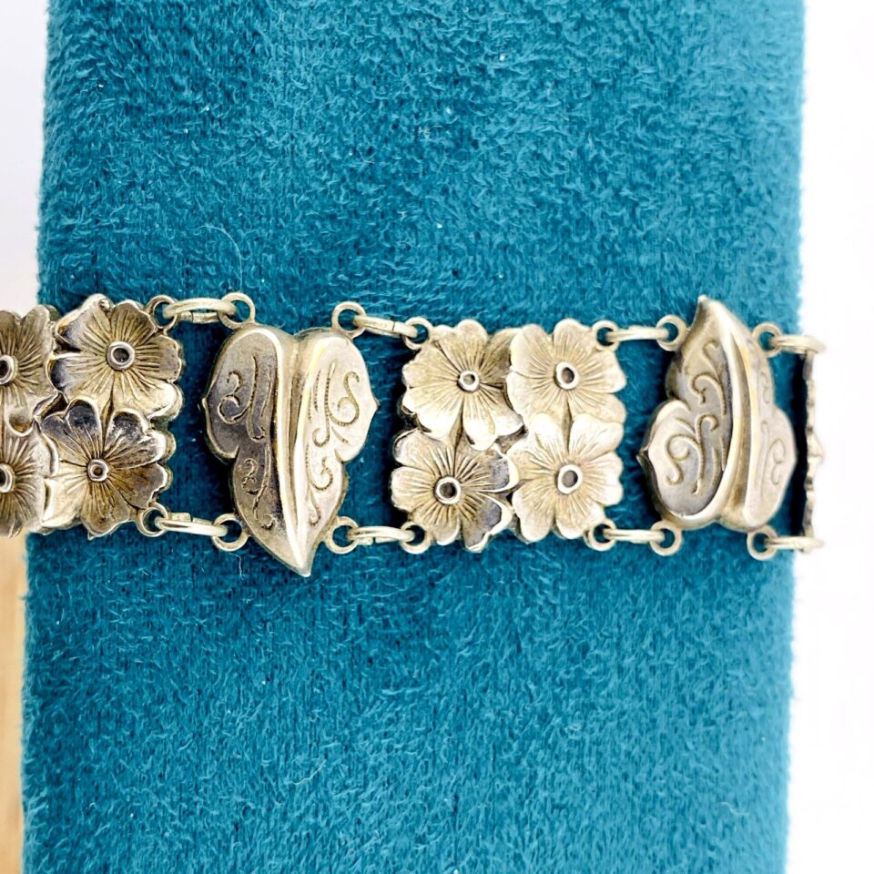 Silver Panels Bracelet Retro Vintage
