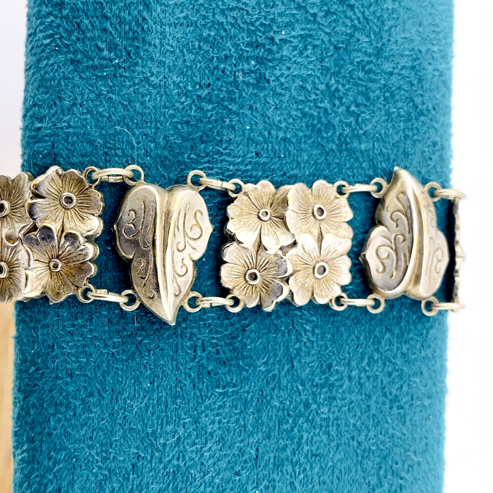 Silver Panels Bracelet Retro Vintage