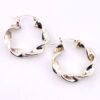 Twisted Ribbon Hoop Earrings in Sterling Silver