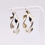 Twisted Ribbon Hoop Earrings in Sterling Silver