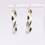 Twisted Ribbon Hoop Earrings in Sterling Silver