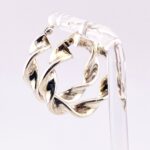Twisted Ribbon Hoop Earrings in Sterling Silver