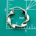 Twisted Ribbon Hoop Earrings in Sterling Silver