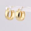 Wide Hammered Finish Huggy Hoop Earrings