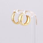 Wide Hammered Finish Huggy Hoop Earrings