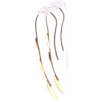 Delicate 14k Gold Leaves on Branch Drop Earrings signed JCM