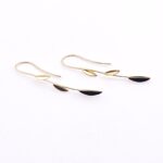 Delicate 14k Gold Leaves on Branch Drop Earrings signed JCM