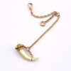 Antique Victorian Mother Of Pearl Claw Watch Chain Fob Pendant Gold Filled