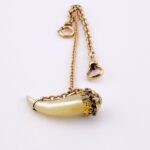 Antique Victorian Mother Of Pearl Claw Watch Chain Fob Pendant Gold Filled