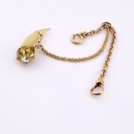 Antique Victorian Mother Of Pearl Claw Watch Chain Fob Pendant Gold Filled