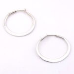 Artisan-Made Sterling Silver Modernist Hammered Hoop Earrings