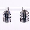 Black Rhodium Sterling Silver Cubic Zirconia Hoop Earrings