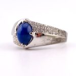 Blue Star Sapphire Sterling Silver Man’s Ring Vintage Sz 9