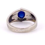 Blue Star Sapphire Sterling Silver Man’s Ring Vintage Sz 9