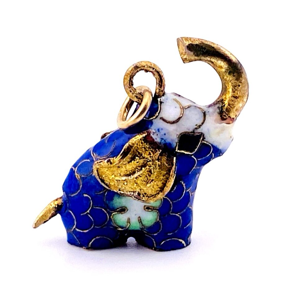 Cloisonné Enamel Elephant Pendant Charm