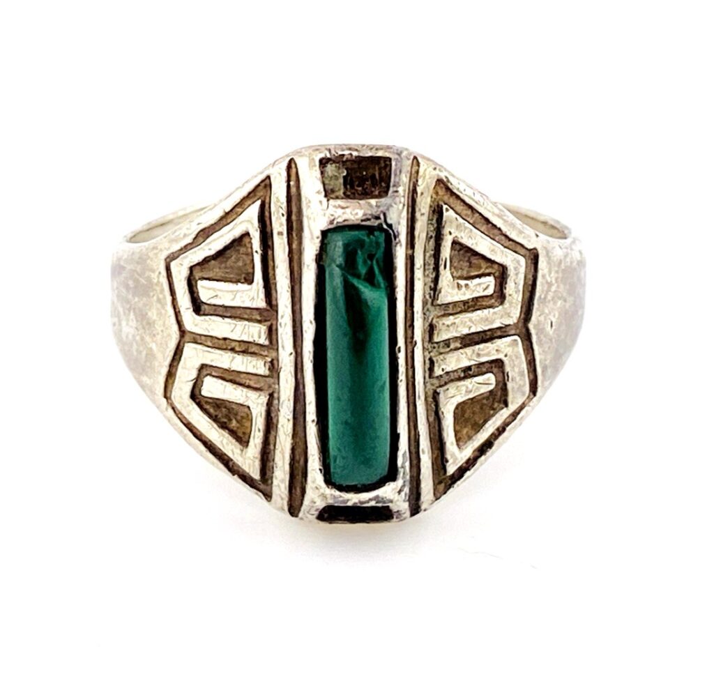 Fred Harvey Era Green Turquoise Signet Ring