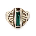 Fred Harvey Era Green Turquoise Signet Ring