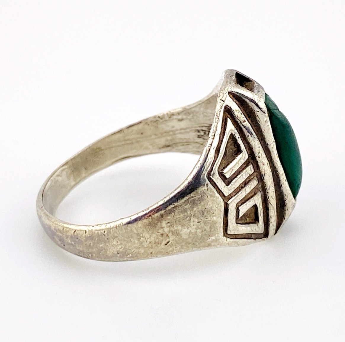 Fred Harvey Era Green Turquoise Signet Ring