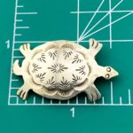 HB Native American Sterling Silver Turtle Brooch