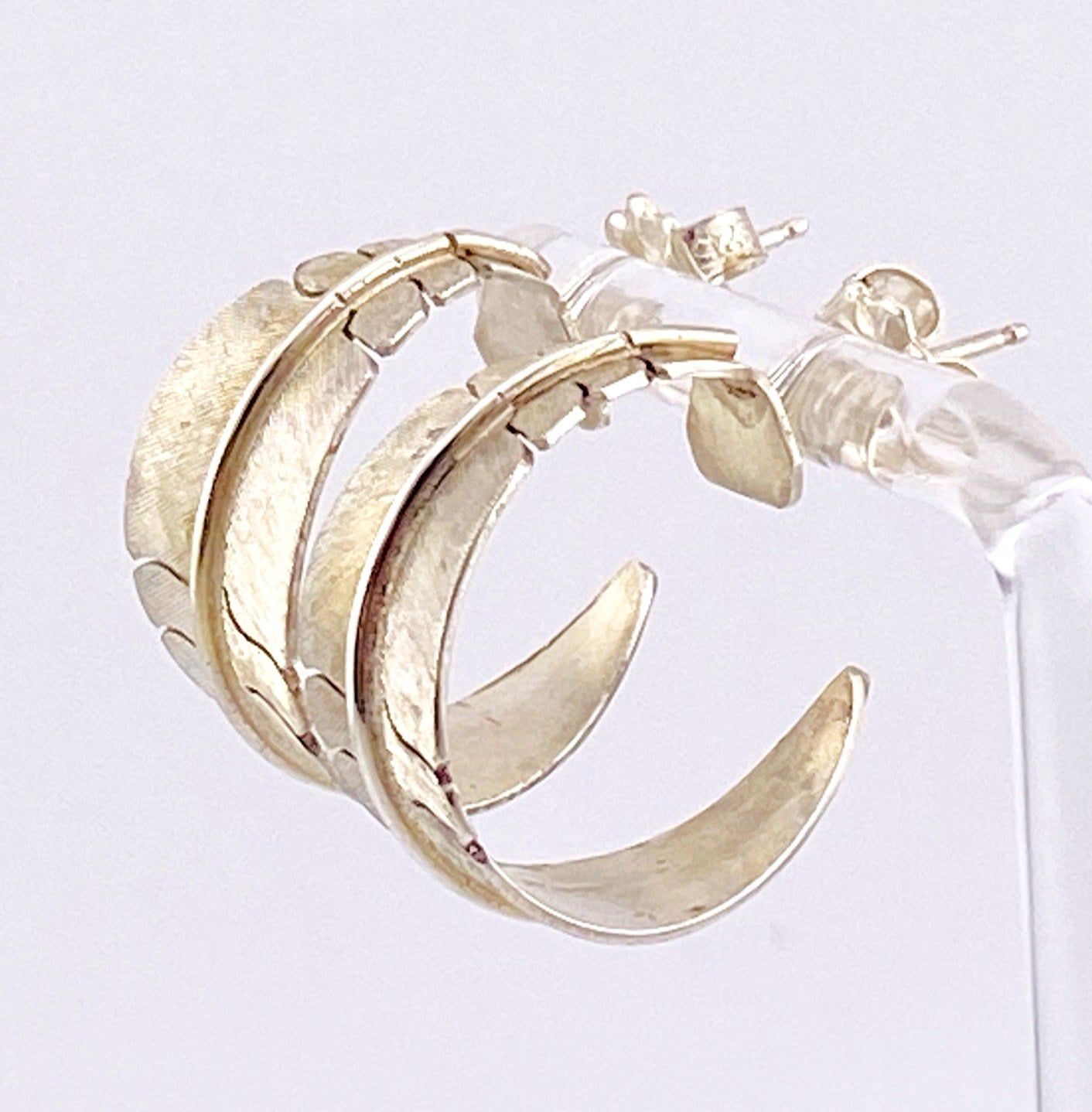 M. Kirk Sterling Silver Feather Hoop Earrings