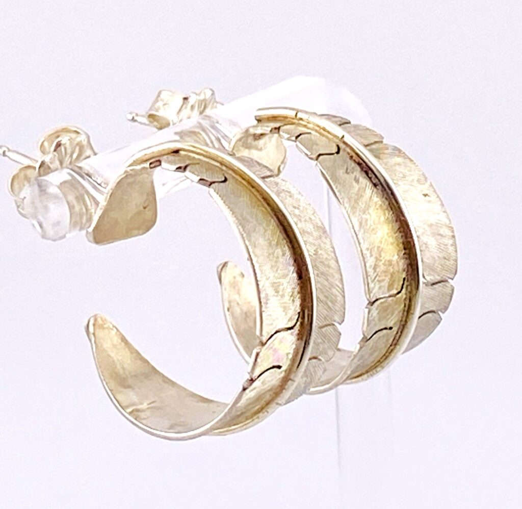 M. Kirk Sterling Silver Feather Hoop Earrings