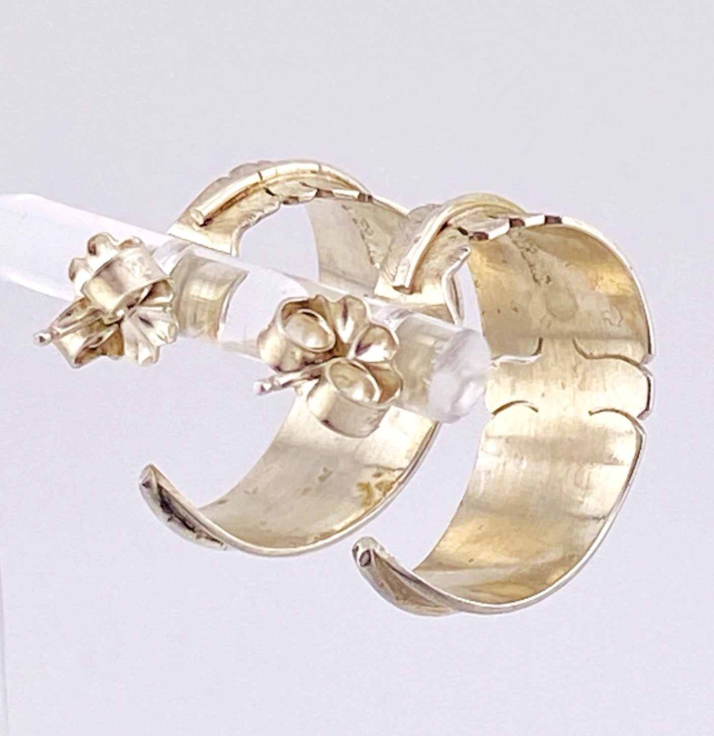 M. Kirk Sterling Silver Feather Hoop Earrings