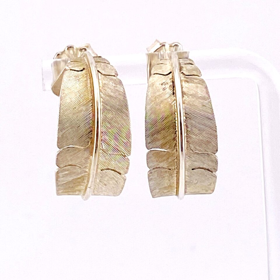M. Kirk Sterling Silver Feather Hoop Earrings