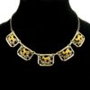 Mixed Metals Necklace with Deer Panels
