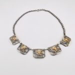 Mixed Metals Necklace with Deer Panels