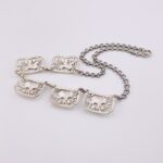 Mixed Metals Necklace with Deer Panels