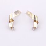 Modernist Sterling Silver CZ Spiral Earrings – Signed CCV – Vintage Artisan Studio Jewelry