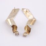 Modernist Sterling Silver CZ Spiral Earrings – Signed CCV – Vintage Artisan Studio Jewelry