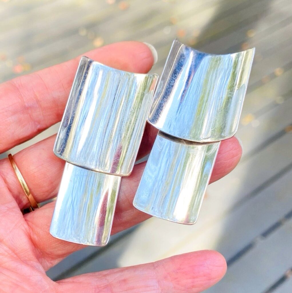 Modernist Sterling Silver Statement Earrings