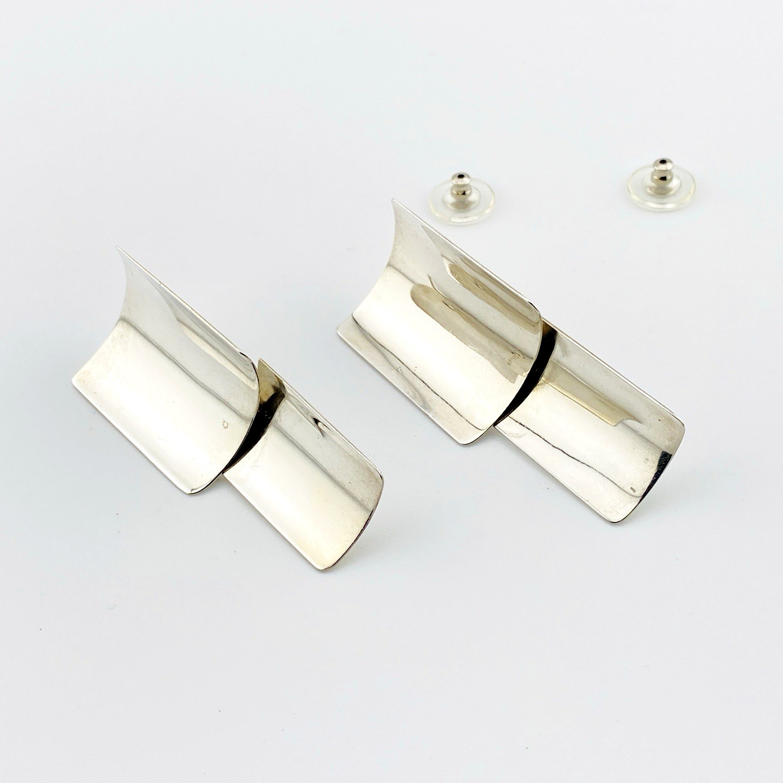 Modernist Sterling Silver Statement Earrings