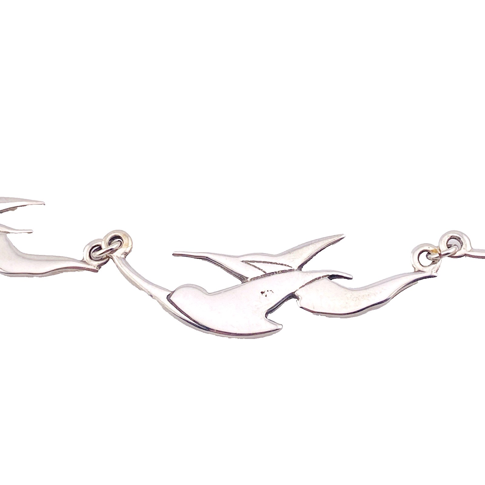 Modernist Sterling Silver Swallow Necklace