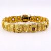 Ross Simmons Gold Over Sterling Silver Byzantine Style Bracelet with Gemstones