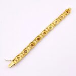 Ross Simmons Gold Over Sterling Silver Byzantine Style Bracelet with Gemstones