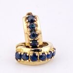 Ross Simmons Sapphire Gold over Sterling Silver Hoop Earrings Vermeil Hoops