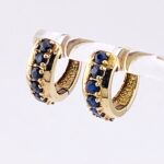 Ross Simmons Sapphire Gold over Sterling Silver Hoop Earrings Vermeil Hoops