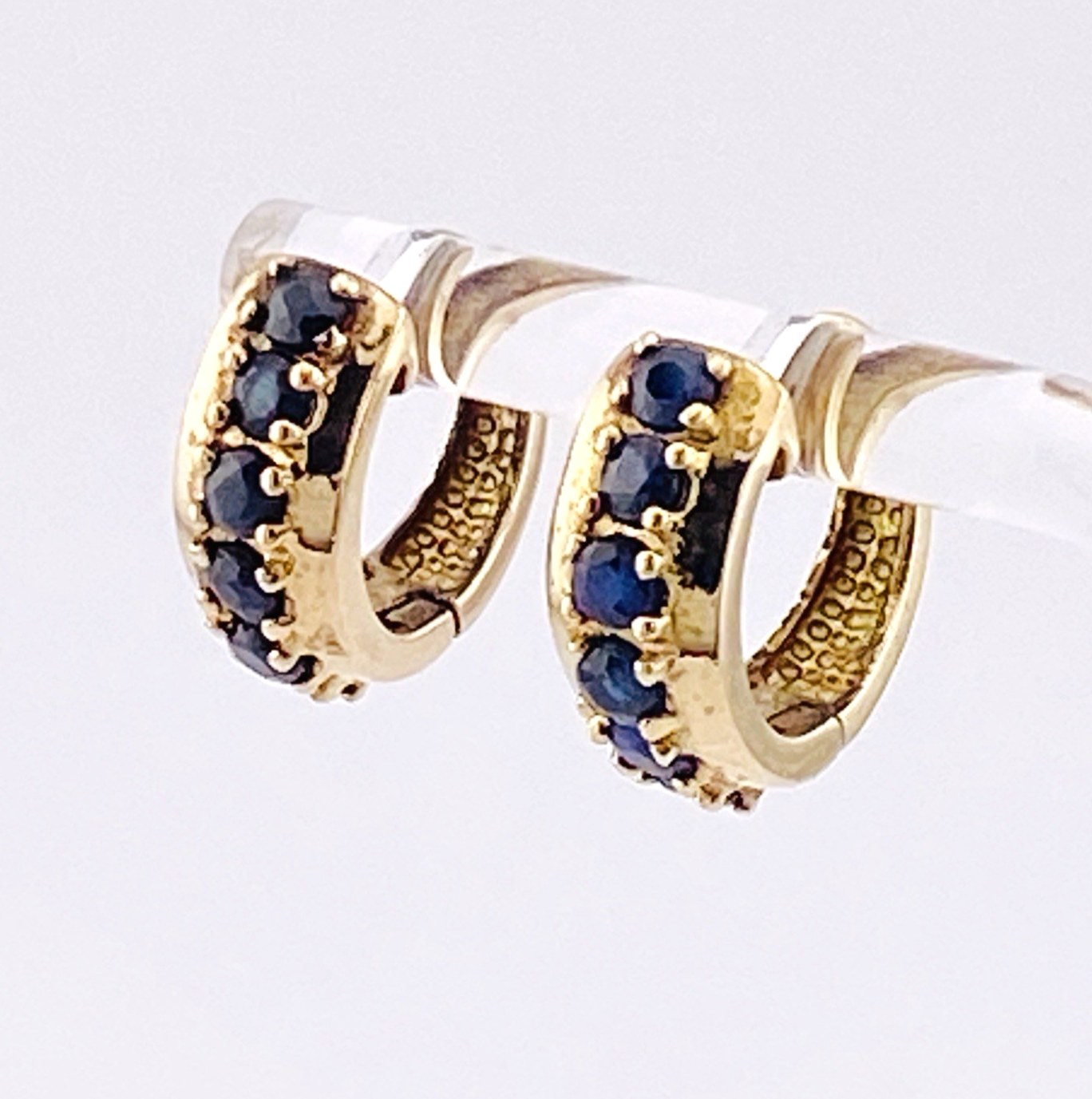 Ross Simmons Sapphire Gold over Sterling Silver Hoop Earrings Vermeil Hoops