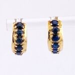 Ross Simmons Sapphire Gold over Sterling Silver Hoop Earrings Vermeil Hoops