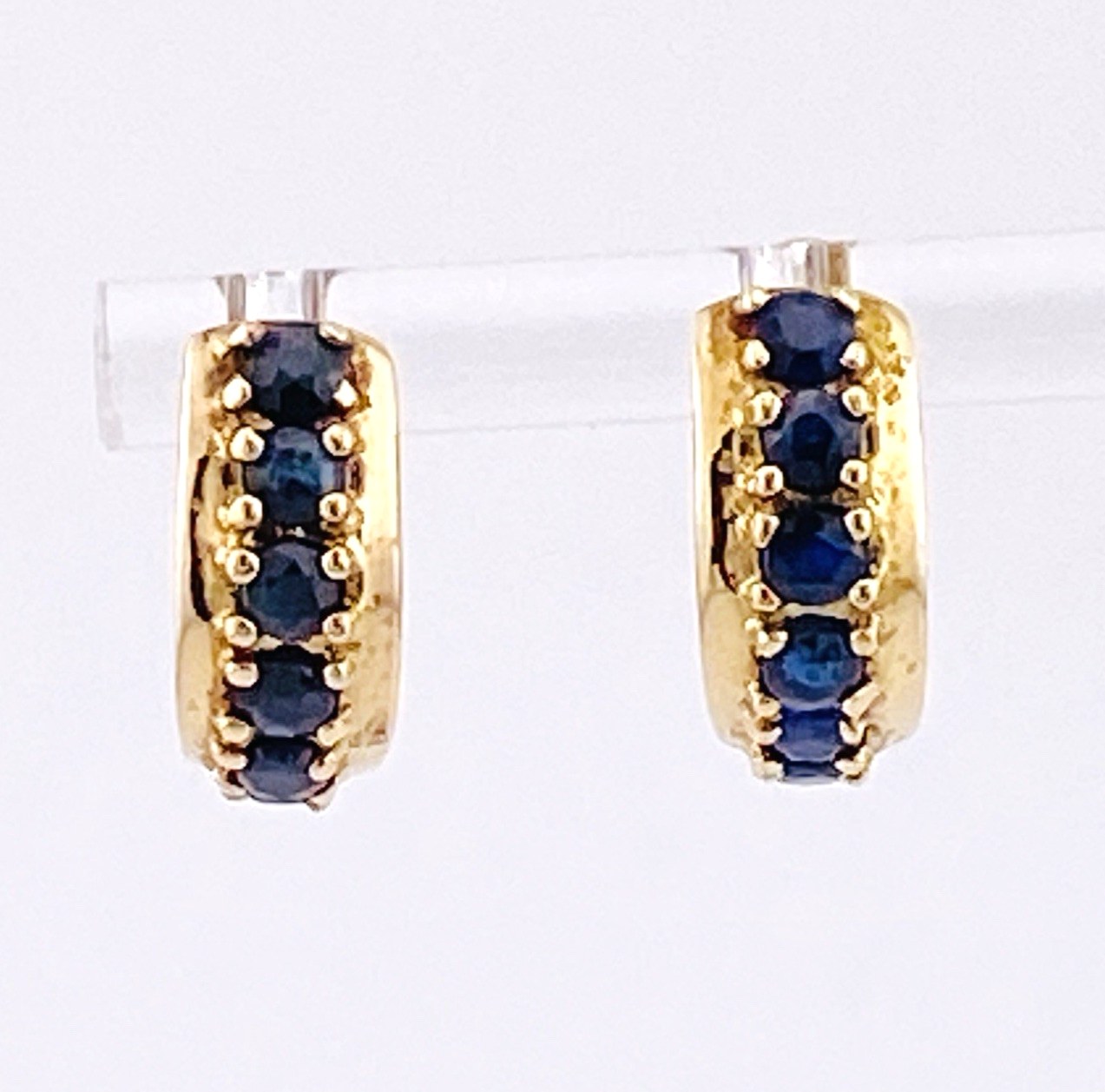Ross Simmons Sapphire Gold over Sterling Silver Hoop Earrings Vermeil Hoops